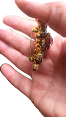 Large Austrian made domed crystal brooch, preowned excellent condition and rare.