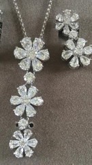 Nolan Miller Ideal Rhinestone Pendant Necklace and Pierced Earrings Set