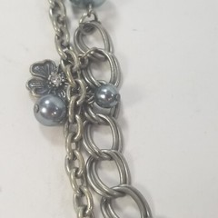 Vintage STATEMENT Bead Silver Tone CROSS Necklace Multi Strand Goth Rocker