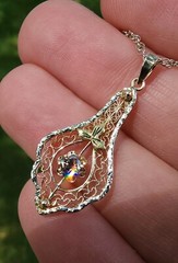 10k Lavalier Pendant & VVS 0.24ct Diamond 🔥 Modified Reclaimed Antique 🔥 VIDEO