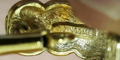 Signed VENDOME Gold and White Enamel Clip On Adjustable Earrings Vintage 1970s