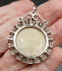 Sorrento Abalone Shell Round Pendant Filagree Work Vintage Sterling Silver 925