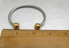 Vintage Gold & Silver Tone Cuff Bracelet Steam Punk Expandable Boho Jewelry