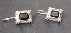 Vintage Silver And Black Sterling Silver Silver Earrings With Black Stones