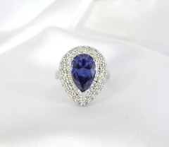 Sterling Silver 925 Simulated Tanzanite Large Ross Simons Ring Size 6