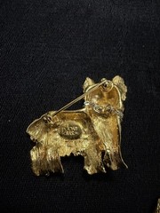 Vintage RARE Signed JOAN RIVERS Yorkie Dog Necklace, Bracelet, and Brooch Set