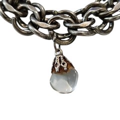 1950’s JMS Sterling Silver Multi Curb Link Charm Bracelet Heavy 44.9g Vintage