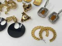 Vintage Bold Estate Costume Earrings Lot (13) 90’s Gold Tone Joan Rivers Trifari