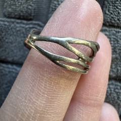 Vintage Sterling Silver Open Work Designed Ring Weaved Twig Pattern – Size 7