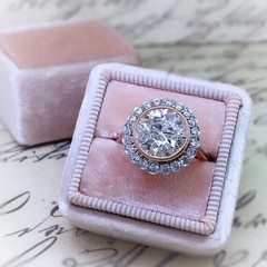 Art Deco Style 2.45Ct Lab Created Diamond 14K Rose Gold Finish Engagement Ring
