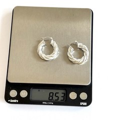 Arthur Court Aluminum Twisted Hoop Earrings 1.1 In Polished Discontinued Jewelry