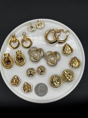 Lot Of 9 Pairs Vintage Retro & Modern Clip On & Post Earrings 70s 80s 90s To Now
