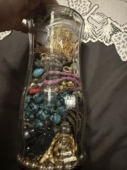 4.5lbs Mystery estate jewelry Jar Untested Wearable Vintage Modern 50+ pieces