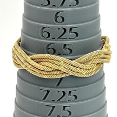 Vintage Francois Gold Tone Twisted Multi Strand Mesh Bracelet Signed Mid Century