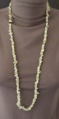 Prehnite Gemstone Necklace Green Chip Beads 34 inch Nuggets Strand JTV 610c