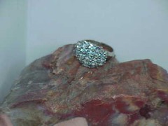 QVC 18k Gold Clad Sterling Dome 16 Aqua Ring DBJ 4.00ct Size 9.5 Vintg 5.5Gr