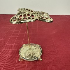 Vintage Gold Toned Metal Butterfly Stand Typically Used For Earrings 3.5 Inches