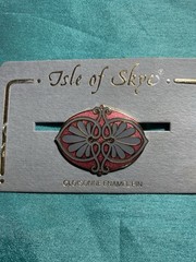 Isle Of Skye Brooch Pin Red & Gold Floral Cloisonne 1.5 Inches Vintage Jewelry