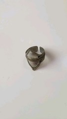Vintage Tribal Boho Shield Ring Adjustable Ethnic Kuchi Tibetan Mixed Metal
