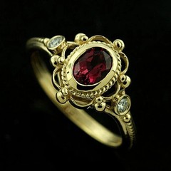2.2Ct Oval Cut Lab-Created Ruby Women’s Engagement Rings 14k Gold Plated Silver