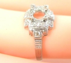 Antique Art Deco Setting Mounting Platinum Hold 4.5-5MM Ring Size 5 UK-J1/2