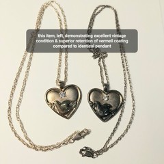 Vtg GORHAM STERLING Heart Pendant Peace Dove IOB COA Serenity Prayer EUC 🙏