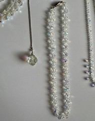 Vintage Crystal Aurora Borealis Necklace Bracelet Earrings Brooch Pin Ring Lot