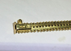 Vintage Milor Italy Bracelet 925 Silver Gold-Plated 7.5″ Chevron V-Link, 13gGram
