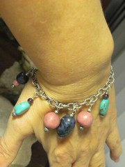 (R Carolyn Pollack 925 Sterling Silver Multi Stone Dangle Magnet Bracelet 41.4g