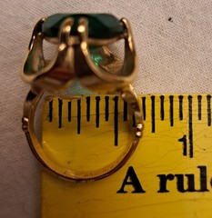 Vintage Vargas Cocktail Ring Necklace Set 18 KT H.G.E. Emerald Green Gold
