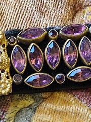 Antique Victorian Fancy Gold-Filled Amethyst Velvet Choker Necklace or Bracelet