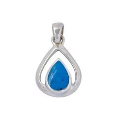 Vintage Sterling Silver 925 Turquoise Teardrop Pendant