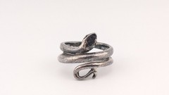 Vintage Sterling Silver Ring Coiled Snake Wrap Band Bohemian 925 Size 3.25
