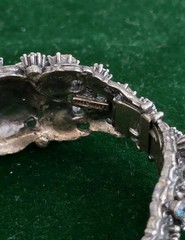 Vintage Hollycraft Bracelet Blue Rhinestones Faux Turquoise