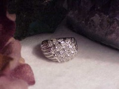 Sterling Silver 4.00ct CZ Cocktail Dome Ring Sz 7 Baguettes Rounds CZ 8.0Gr MEDA