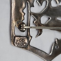 Vintage Mia Sterling Silver Brooch Nativity Animals