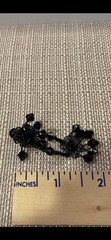 Miriam Haskell Signed Set Rare Flower Black Glass Rhinestone Necklace & Earrings