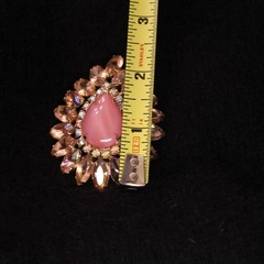 Lot of 4 Jelly AB Vintage Brooches 1.5-2.5″ Capri Pink Purple Green Teal Orange