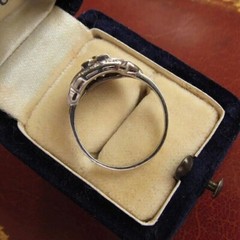 Art Deco Round Cut Lab Created Diamond Anniversary 14K White Gold Filled Ring
