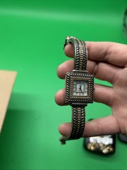Vintage Nice ladys sterling silver and gold plate ECCLISSI bangle watch bracelet