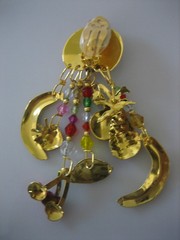 LUNCH AT THE RITZ FRUIT SALAD CLIP DANGLE EARRINGS