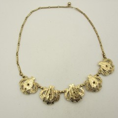 Vintage Cameo Necklace Victorian Revival Gold Tone 16 Inch