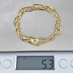 Vintage Gold-Tone Sterling Silver 925 Multi Strand Chain Necklace 15″-17″