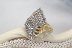 10k Yellow gold ring 1.00ct natural not enhanced diamond 4.8gr size:7.5 N1033E