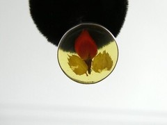 ATI Mexico Sterling Silver Dried Rosebud Resin Stud Earrings 925 2.9g .5 Inches