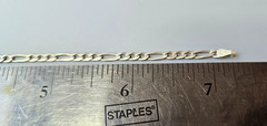 Vintage Sterling Silver Figaro Chain Bracelet 7″ 2.5gms 3mm wide Milor Italy