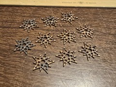 Lot Of 10 Starburst Stars France Vintage 60s Brass Stampings Findings Jewelry