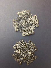 24833 Brass Oxidized Victorian Filigree Jewelry Finding