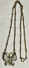 7-Pc Mixed Vintage Butterfly Lot Necklaces Earrings Anklet Butterflies Set