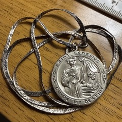 VTG Saint Genesius CREED Sterling Silver Guide my Destiny Pendant 24” 925 Chain